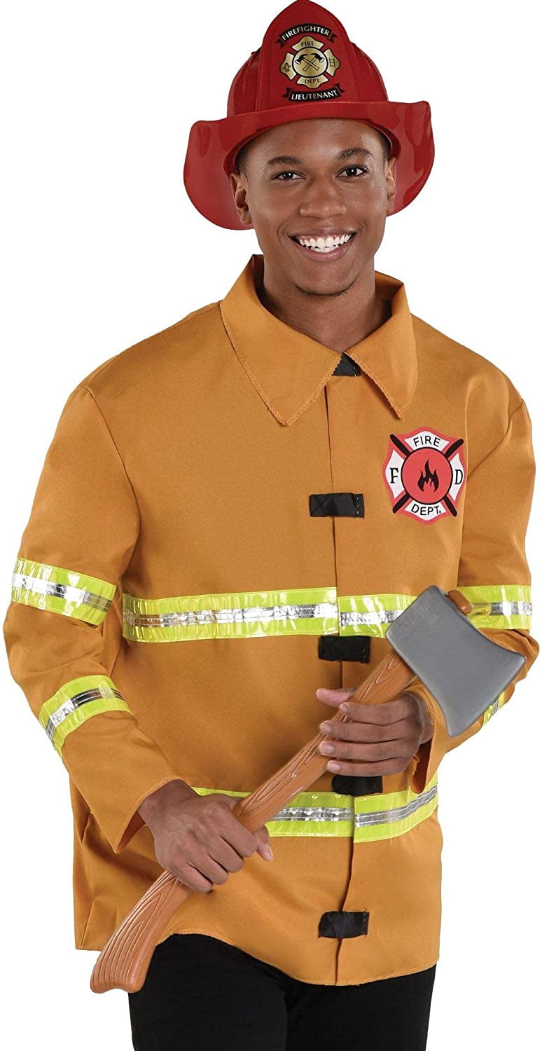 Amscan Firefighter Jacket for Men, One Size Red - Walmart.com
